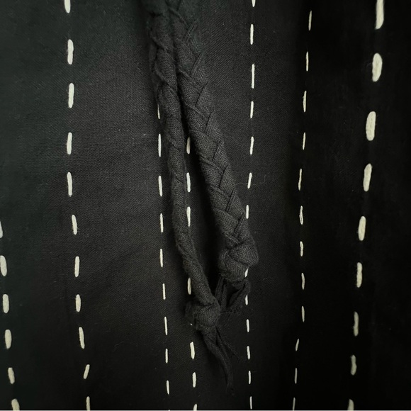 Pure J Jill Easy  A-line Maxi Dress Belted Boho Kantha Quilt Cotton Pockets M - Picture 8 of 16